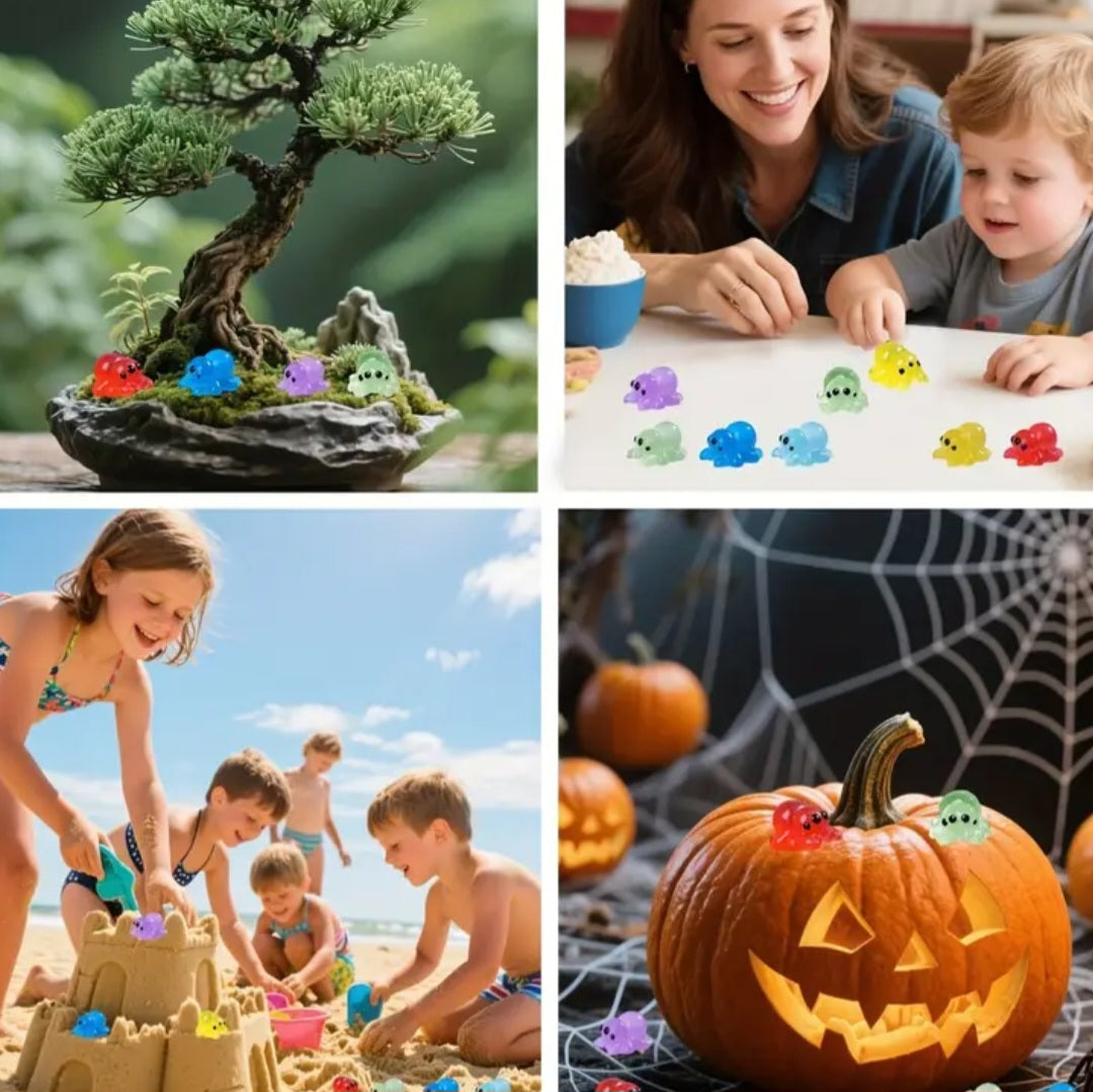 Glow-in-the-Dark Spider Figures – Pack of 6 Creepy-Crawly Colors
