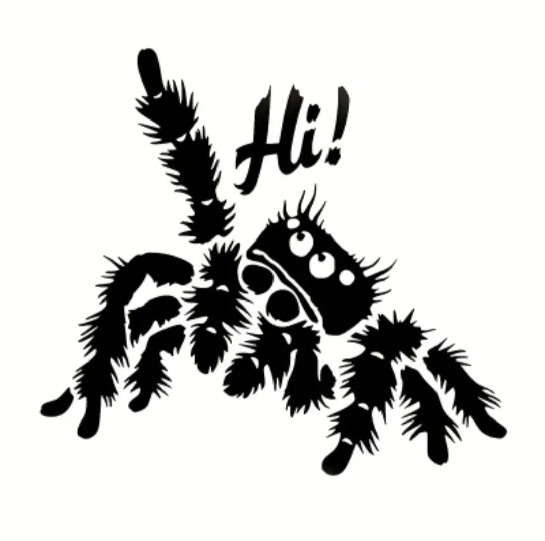 Jumping Spider “Hi” Car Sticker – Cute Window or Trunk Decal