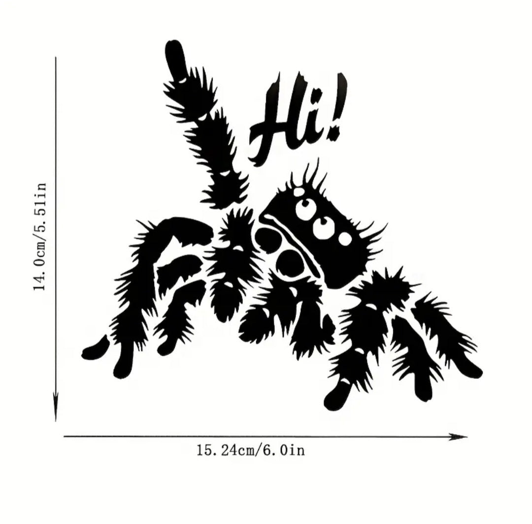 Jumping Spider “Hi” Car Sticker – Cute Window or Trunk Decal