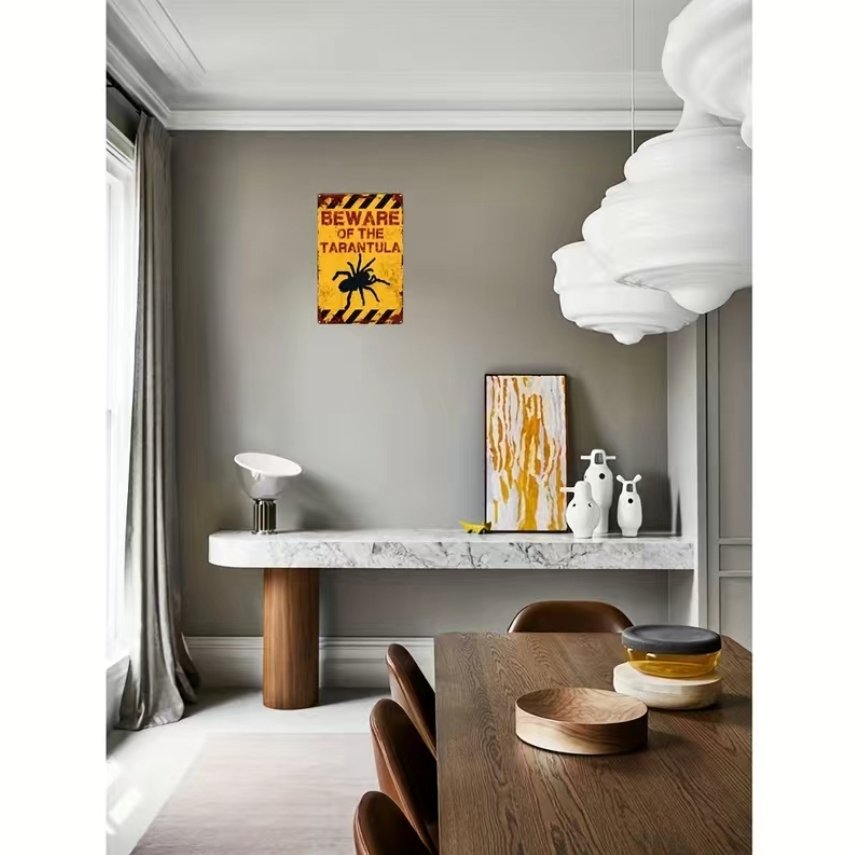 Beware of the tarantula metal sign image 1